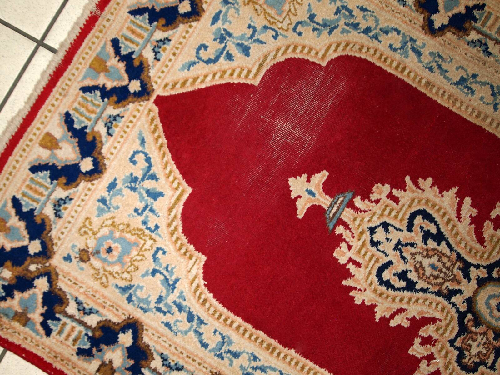 Tapis Vintage Kerman en Laine, Années 1970, Élégance Classique du Moyen-Ori