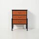 Small Scandinavian black lacquered chest of drawers from the 1950s
