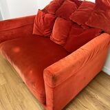2/3 seater sofa Velvet red