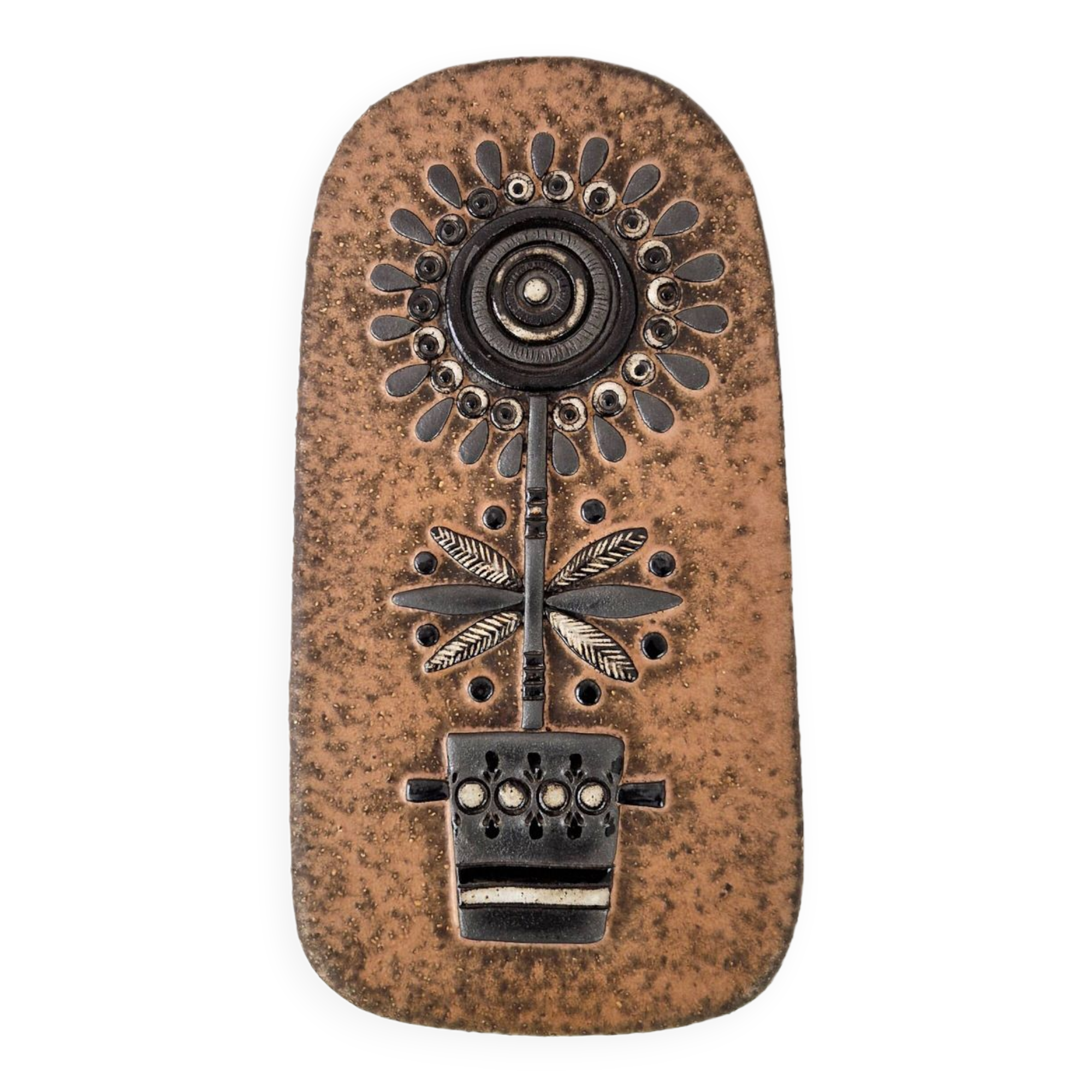 Vintage ceramic wall plaque 1960 MH Bataille