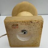 Vintage Alabaster Lamp with Floral Pattern Shade