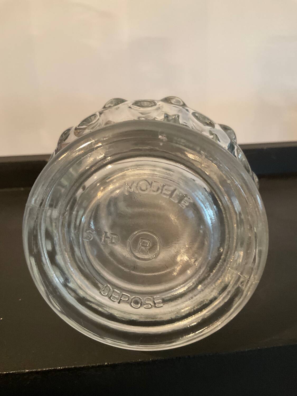 Vintage molded glass bottle France