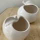 Trio of cache pot vintage apple glazed ceramic