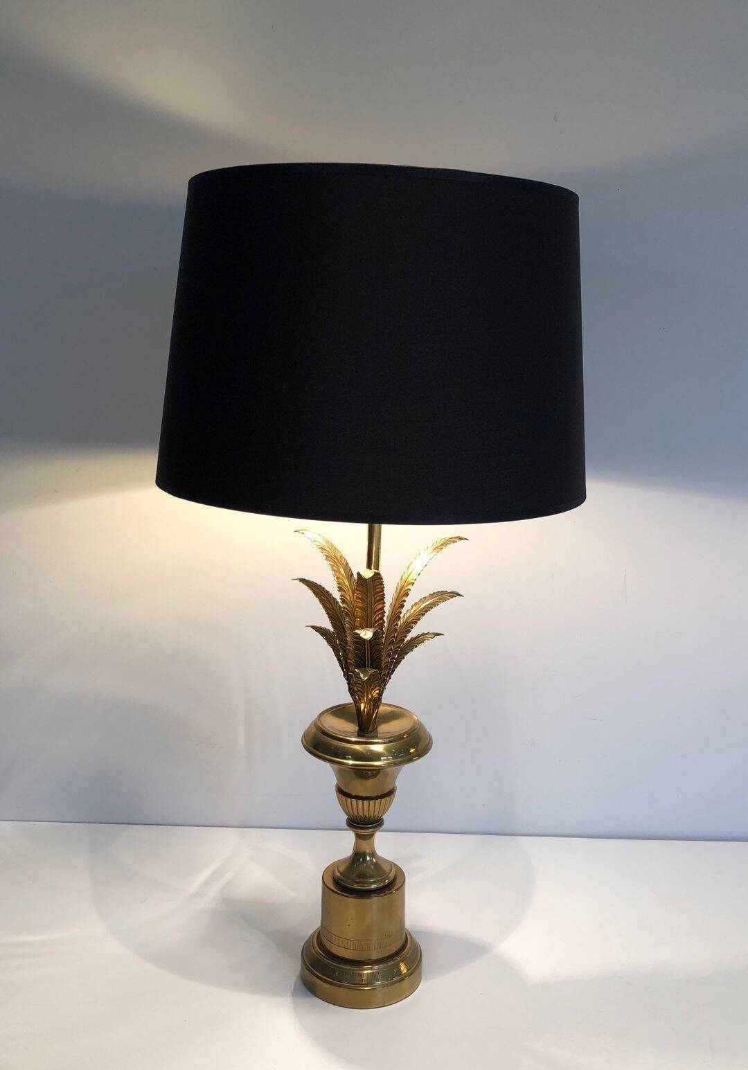 Neoclassical Palm Tree Table Lamp in Brass in the Style of M