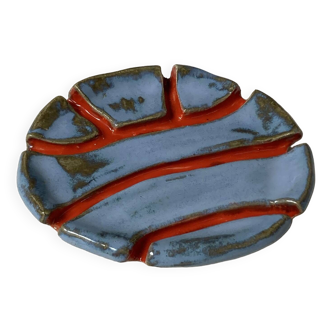 Blue and red soap dish