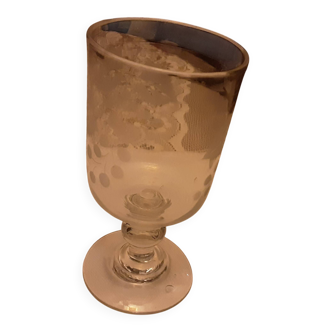 Verre ancien XIXème sable souffle grappes de raisins