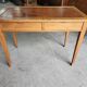 Bureau plateau cuir avec 2 tiroirs en merisier