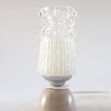 Glass and clay lamp
