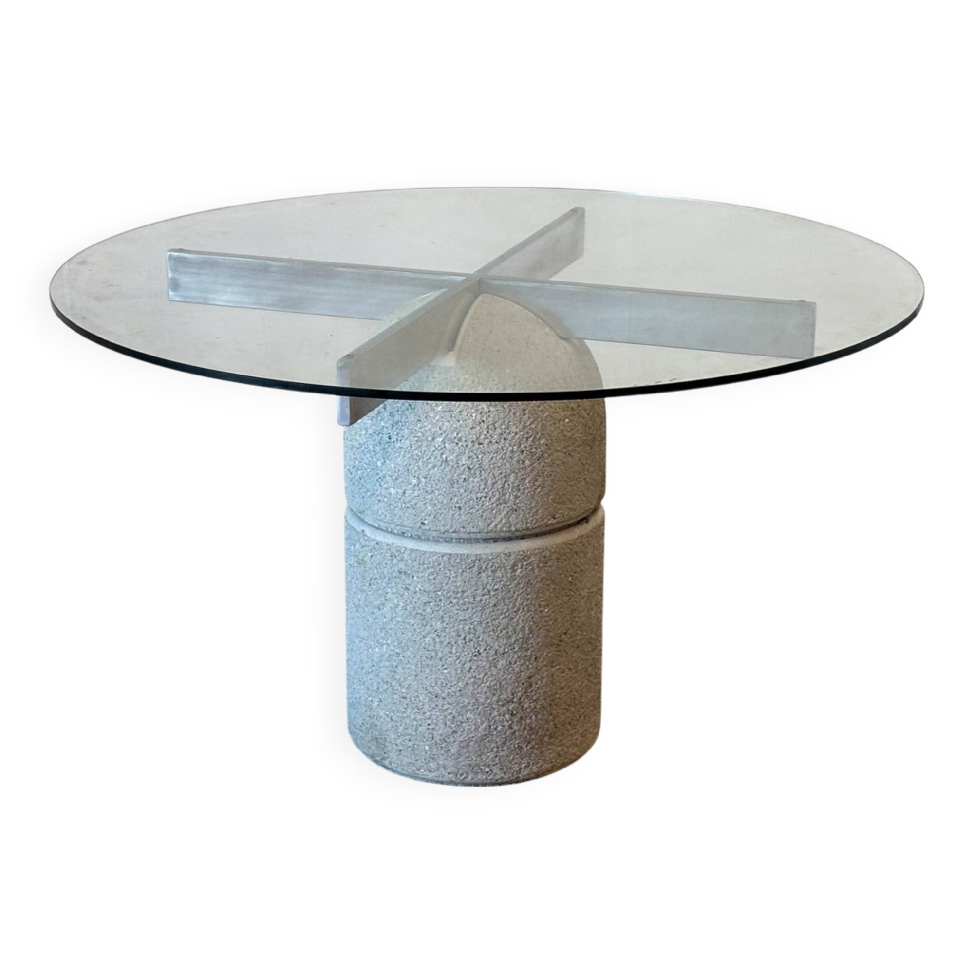 Italian brutalist dining table by Giovanni Offredi for Saporiti Italy