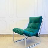 IKEA Pixi vintage green velvet armchair – Scandinavian retro design.