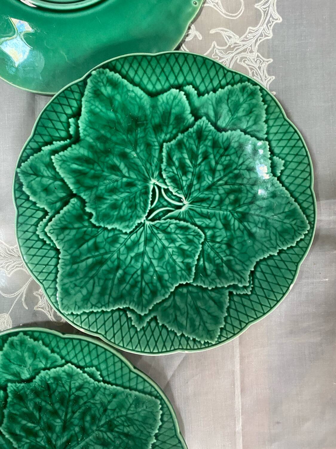 Set of 6 majolica plates from Gien