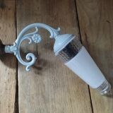 Wall lamp pale blue tulip glass diamond tip