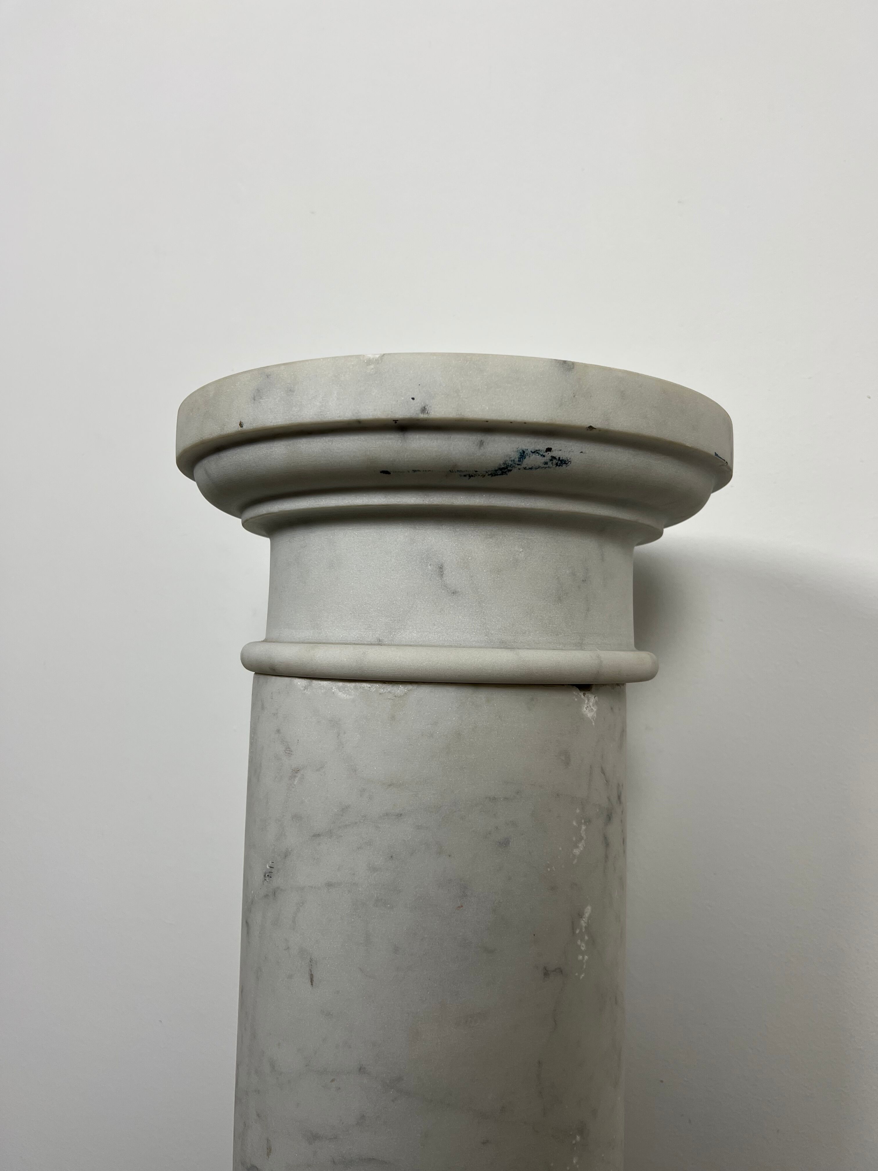 White marble column