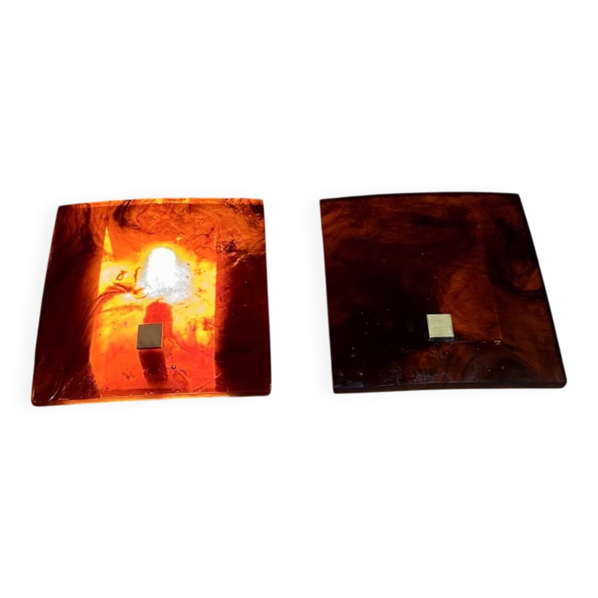 1970s resin wall lamps