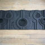 Wall sculpture, wood and black coating, late 1970s