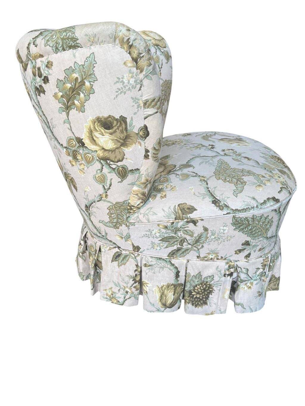 Vintage floral patterned cocktail chairs/armchairs