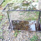 Desserte console vintage design chrome verre fumé année 70