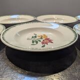 Lot of 6 antique deep plates Digoin Sarreguemines model Boby in very good condition.
