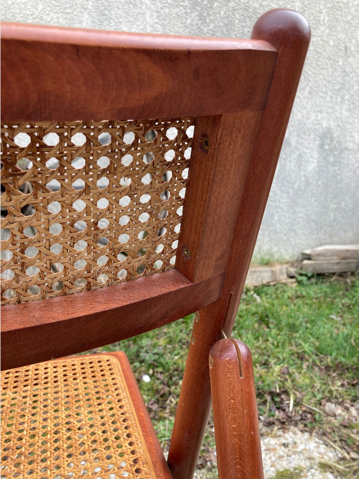 Pair of Italian folding chairs in vintage canning