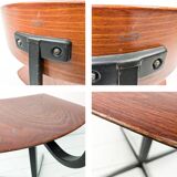 Mid Century Chaise d'école Chaise enfant Bois Métal Vintage Rétro Chambre d'enfants Boussole Pied Sk