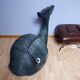 Coffre de rangement osier baleine géante vintage