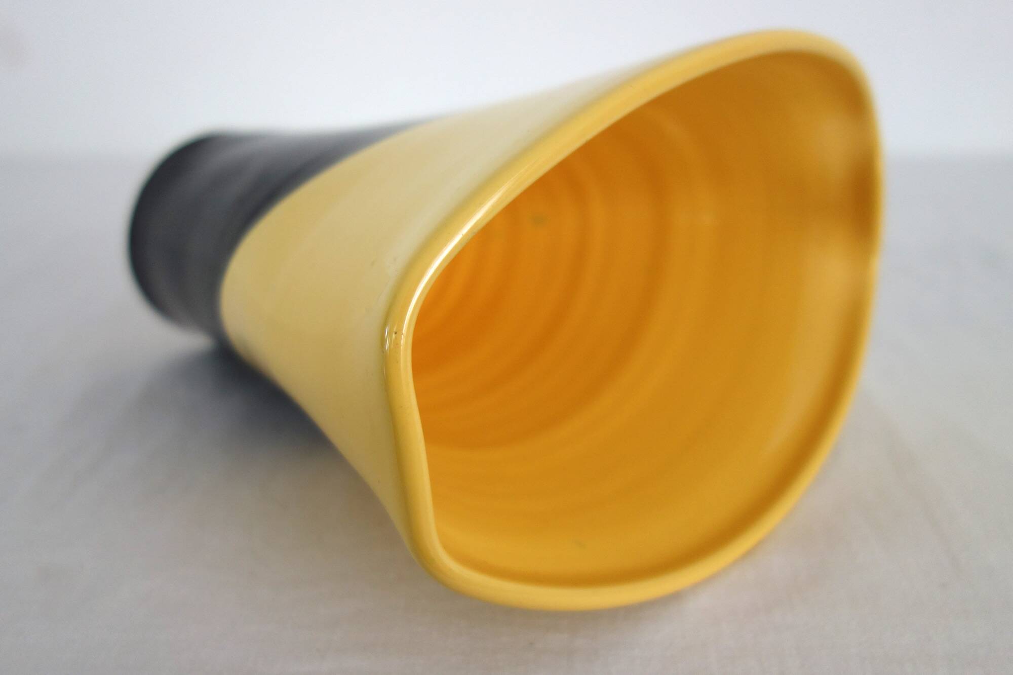 Two-tone Elchinger ceramic vase from the 1960s