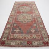 4x9 Rug For Entrway Red Classic Oriental Vintage Rug, 111x263Cm SK 3884