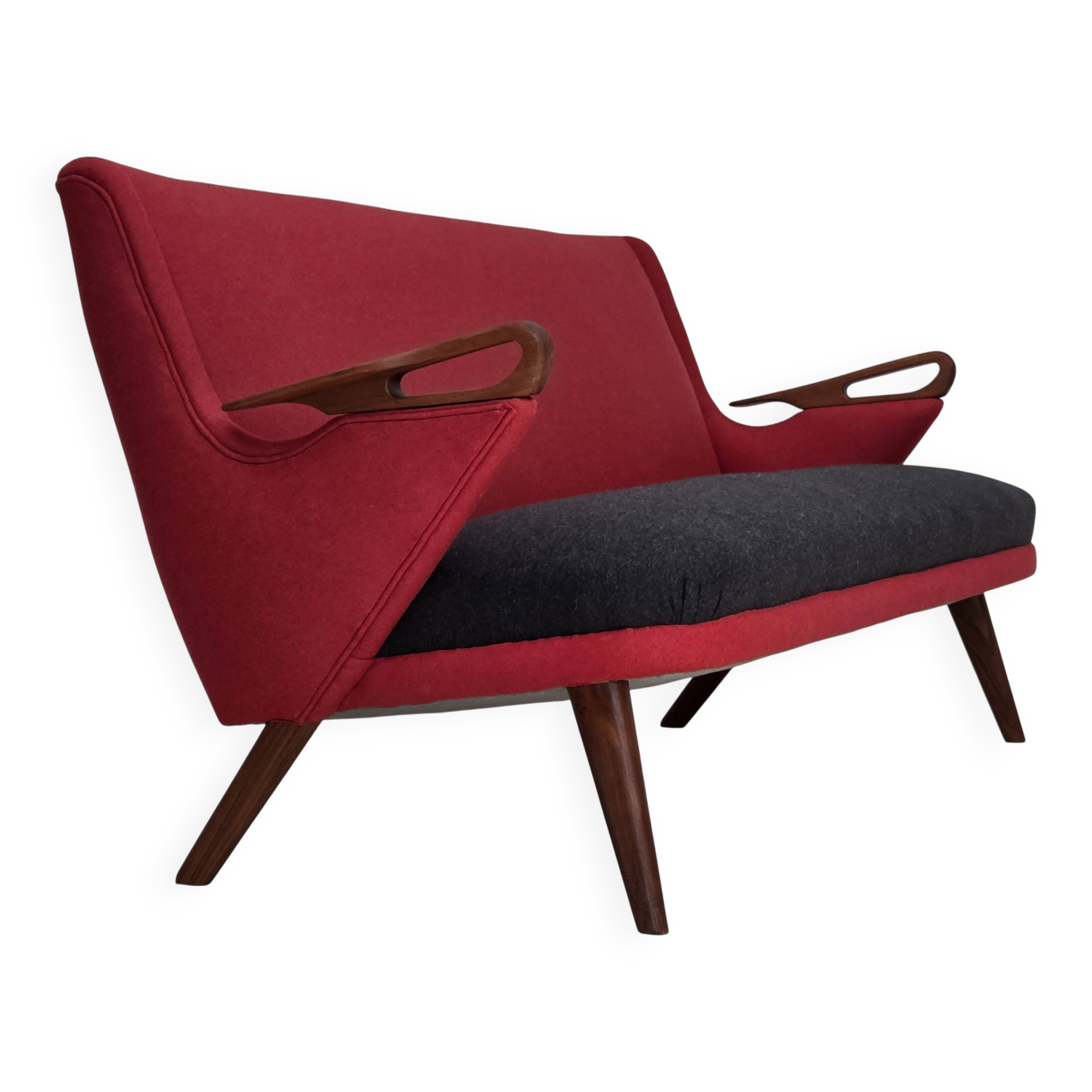1960s, Danish design by Ch. F. Brodersen, 2 seater sofa, reupholstered.