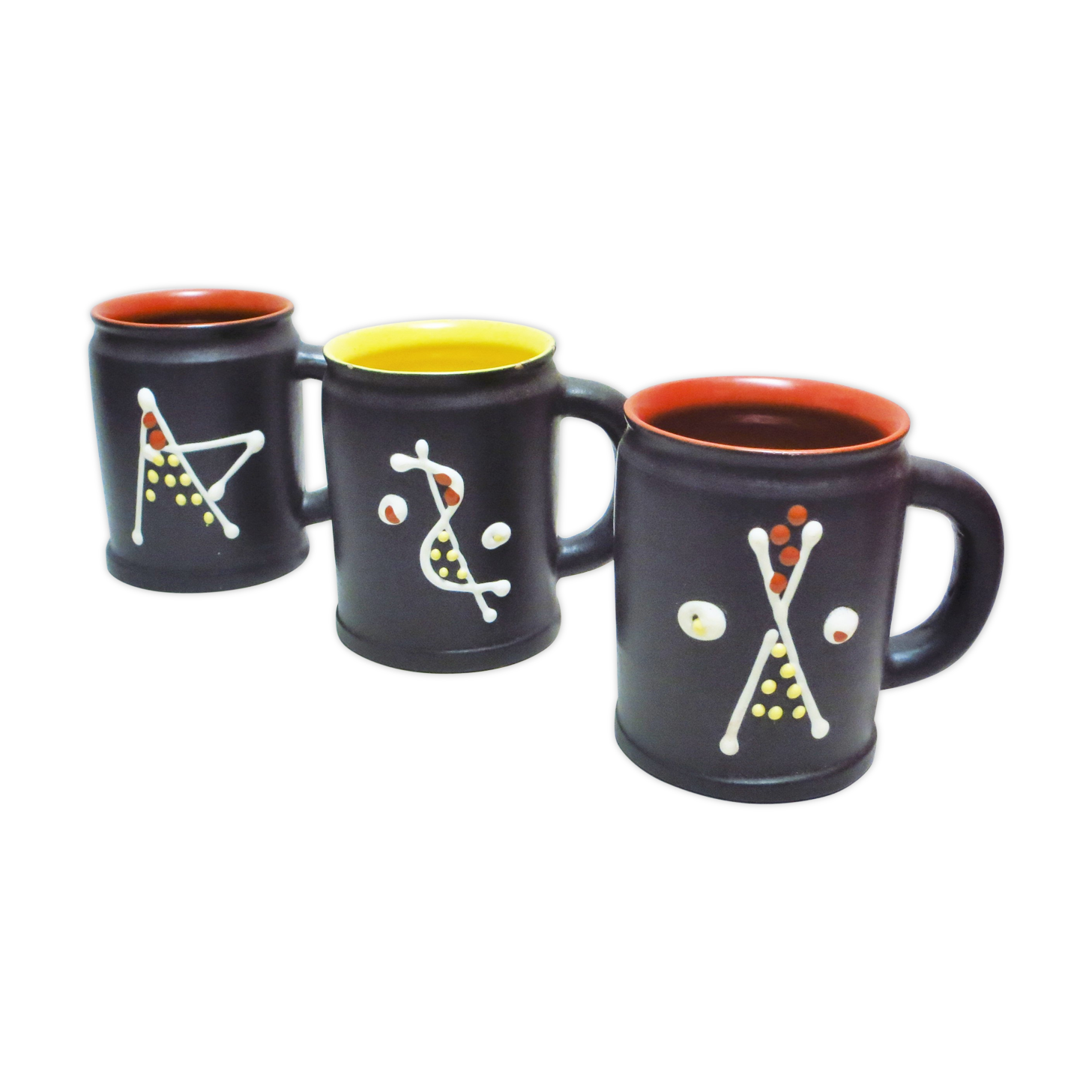 Three cups ceramic 50s André Baud