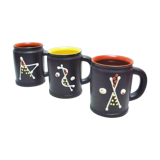 Three cups ceramic 50s André Baud