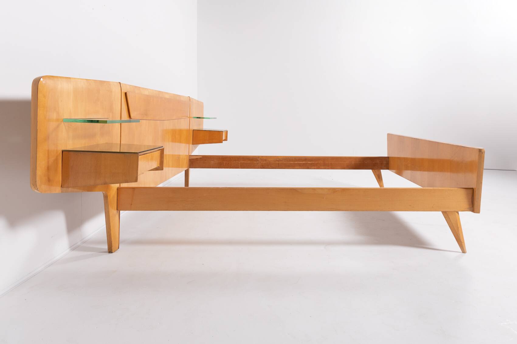 1950’s Mid-Century Italian Modern double bed frame from Vittorio Dassi