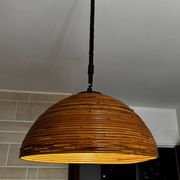 Large rattan pendant light from the 1970s.
