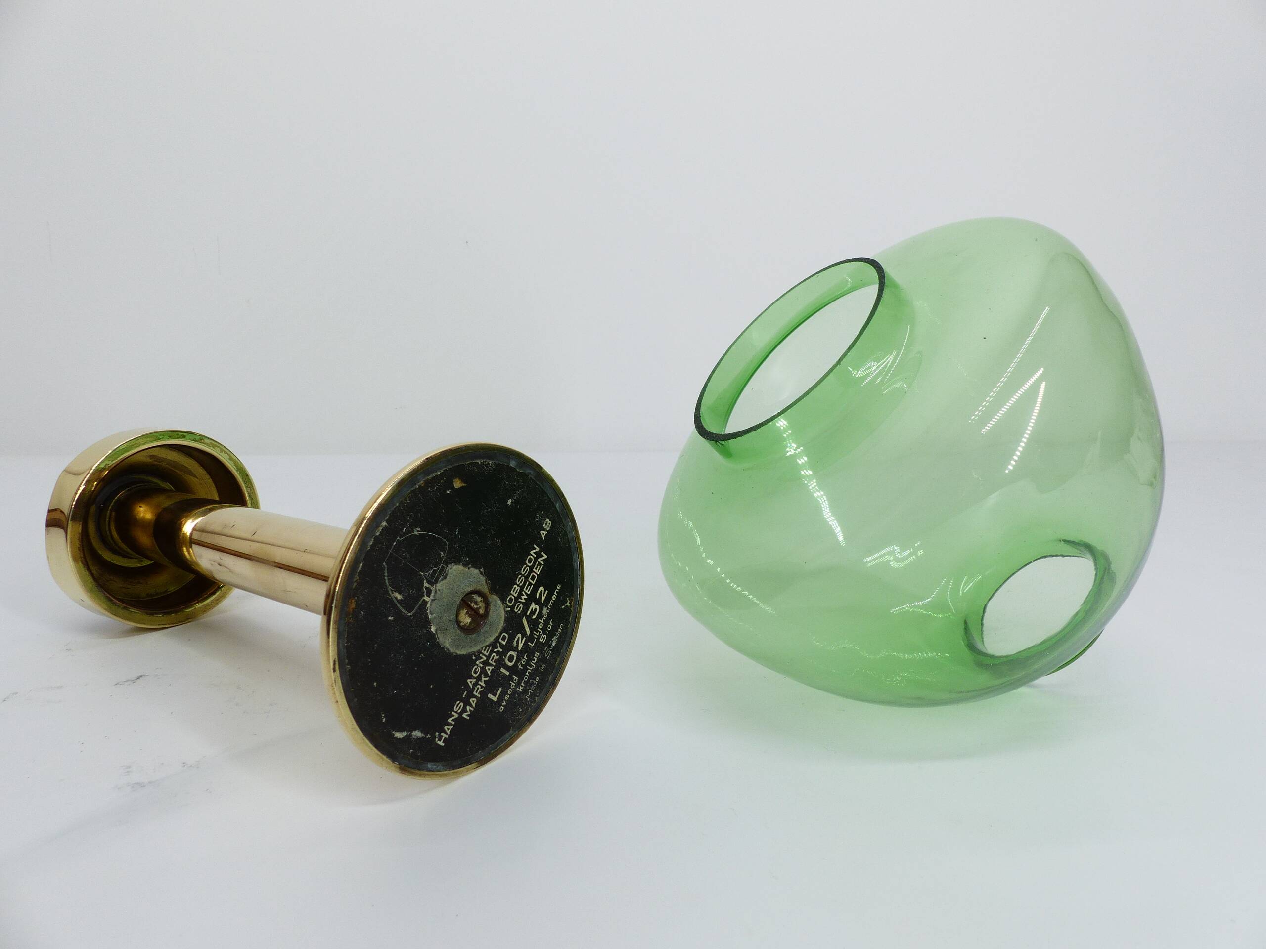 Scandinavian candle holder Hans-Agne Jakobsson Claudia green L10232 1960