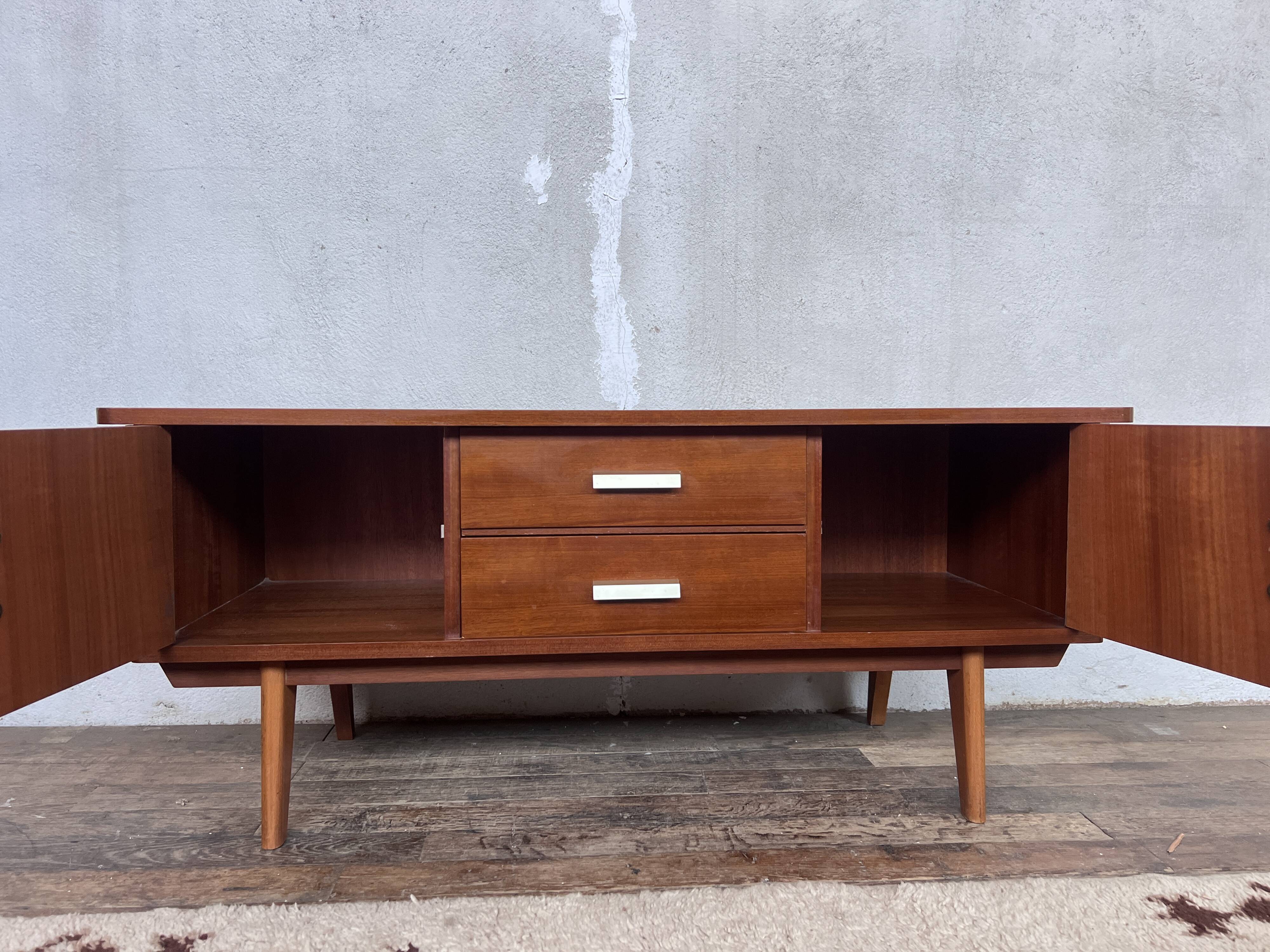 TV cabinet - hifi - vintage sideboard - teak - 50/60 - compass feet