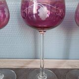 6 crystal stemmed glasses
