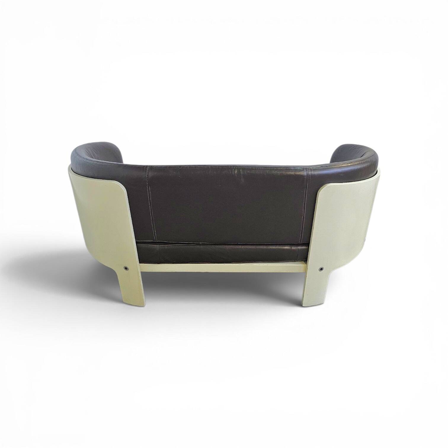 Bz49 sofa by Hans Ell for 't Spectrum / 1970 / dark brown leather