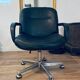 Vintage black leather armchair