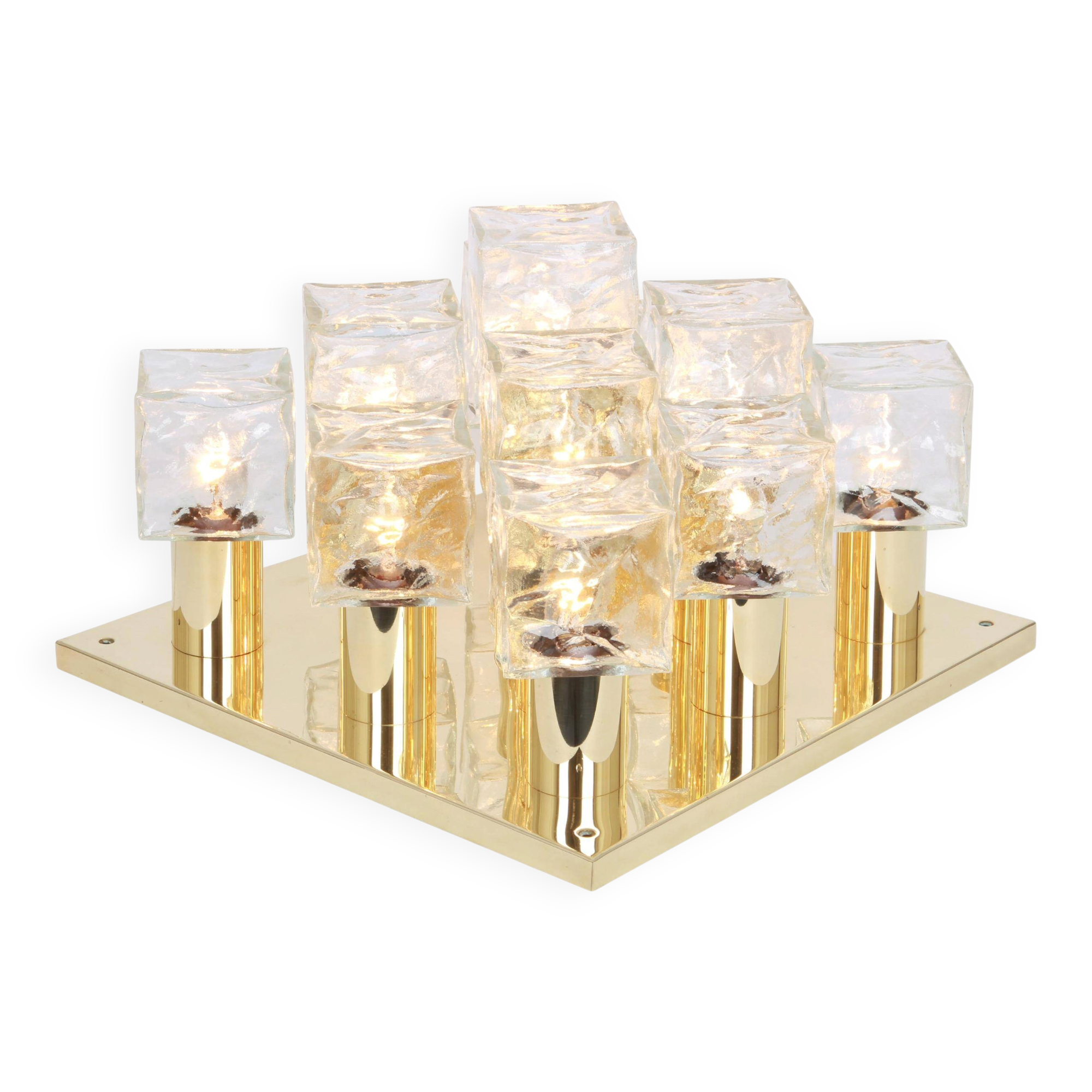 Large glass ice chandelier from Murano by Kalmar, Austria, 1960s.