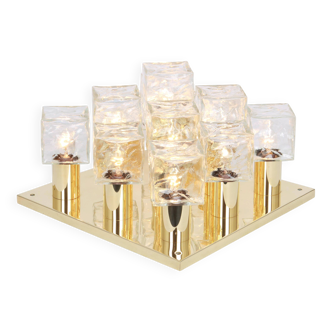 Large glass ice chandelier from Murano by Kalmar, Austria, 1960s.