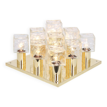 Large glass ice chandelier from Murano by Kalmar, Austria, 1960s.