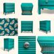 Art Deco emerald green chest of drawers