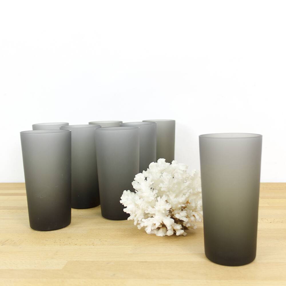 Vintage Matte Black Highball Glasses