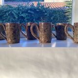 Set of 6 mugs in pyrite sandstone