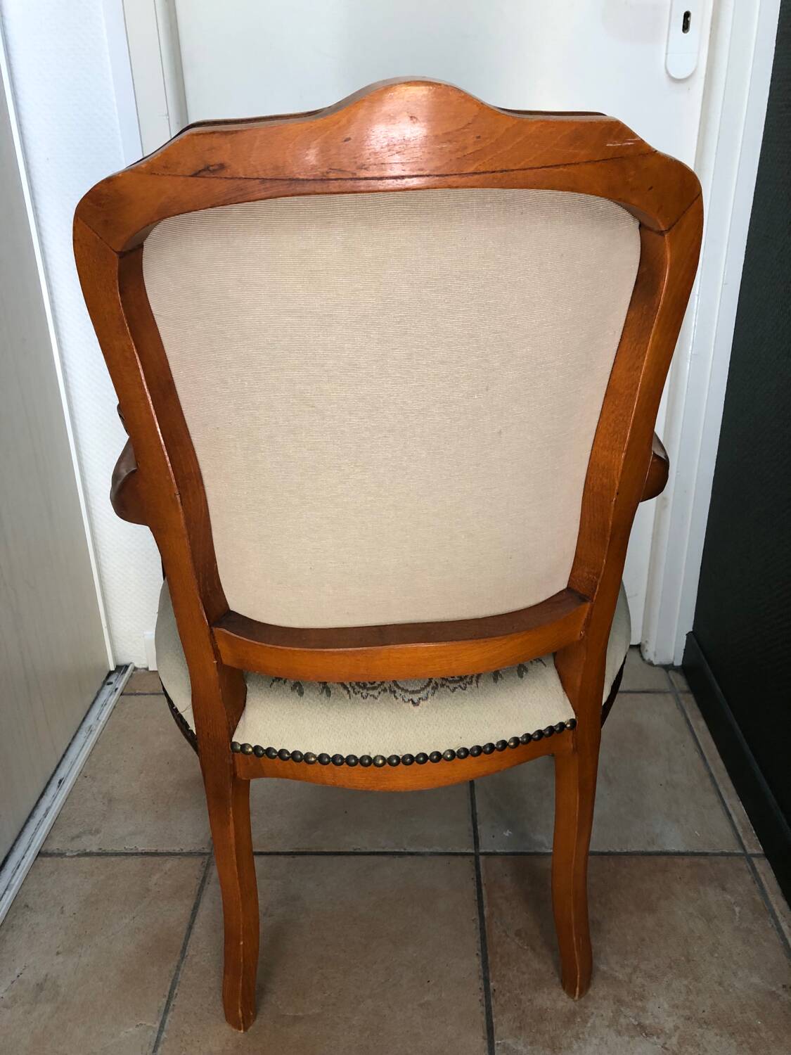 Antique cherry wood armchair