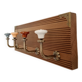 Wall-mounted coat rack – 4 multicoloured ceramic hooks in vintage style