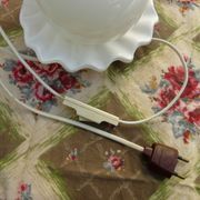 Ceramic and opaline shell lamp France 1970