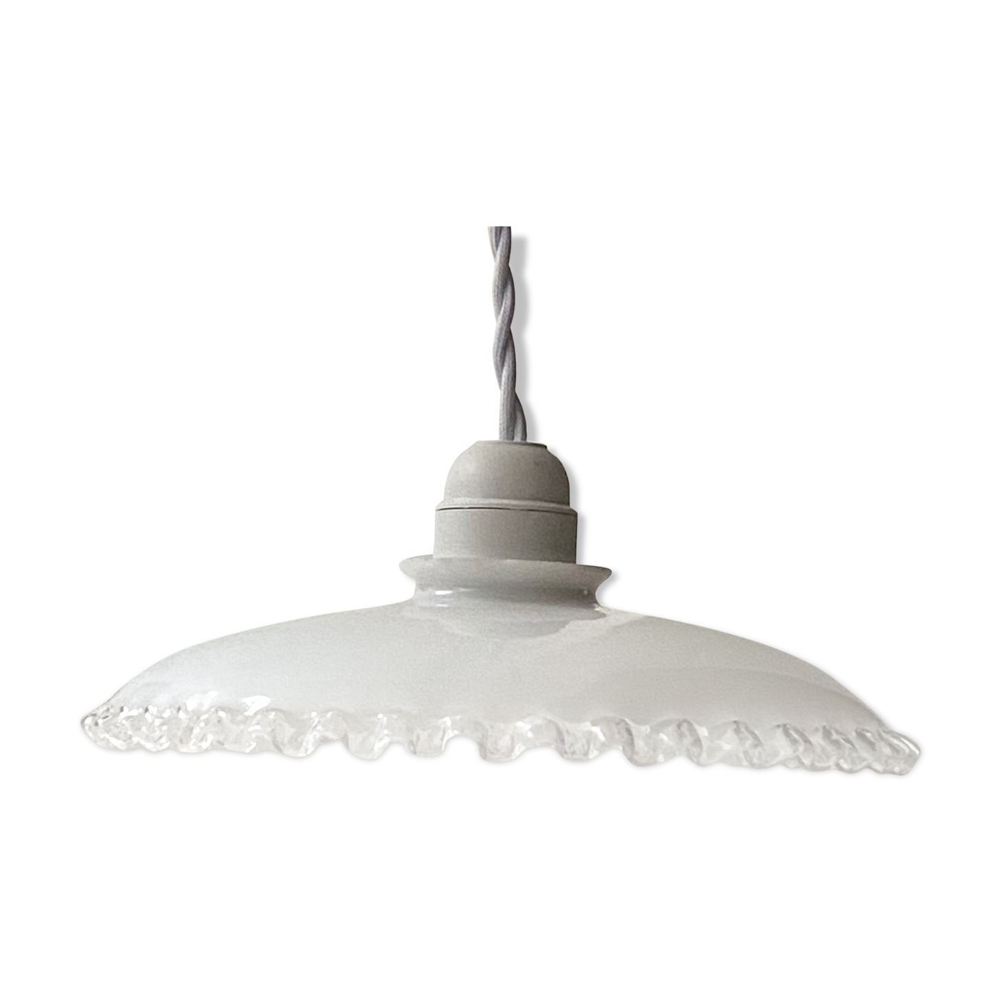 Suspension en opaline blanche
