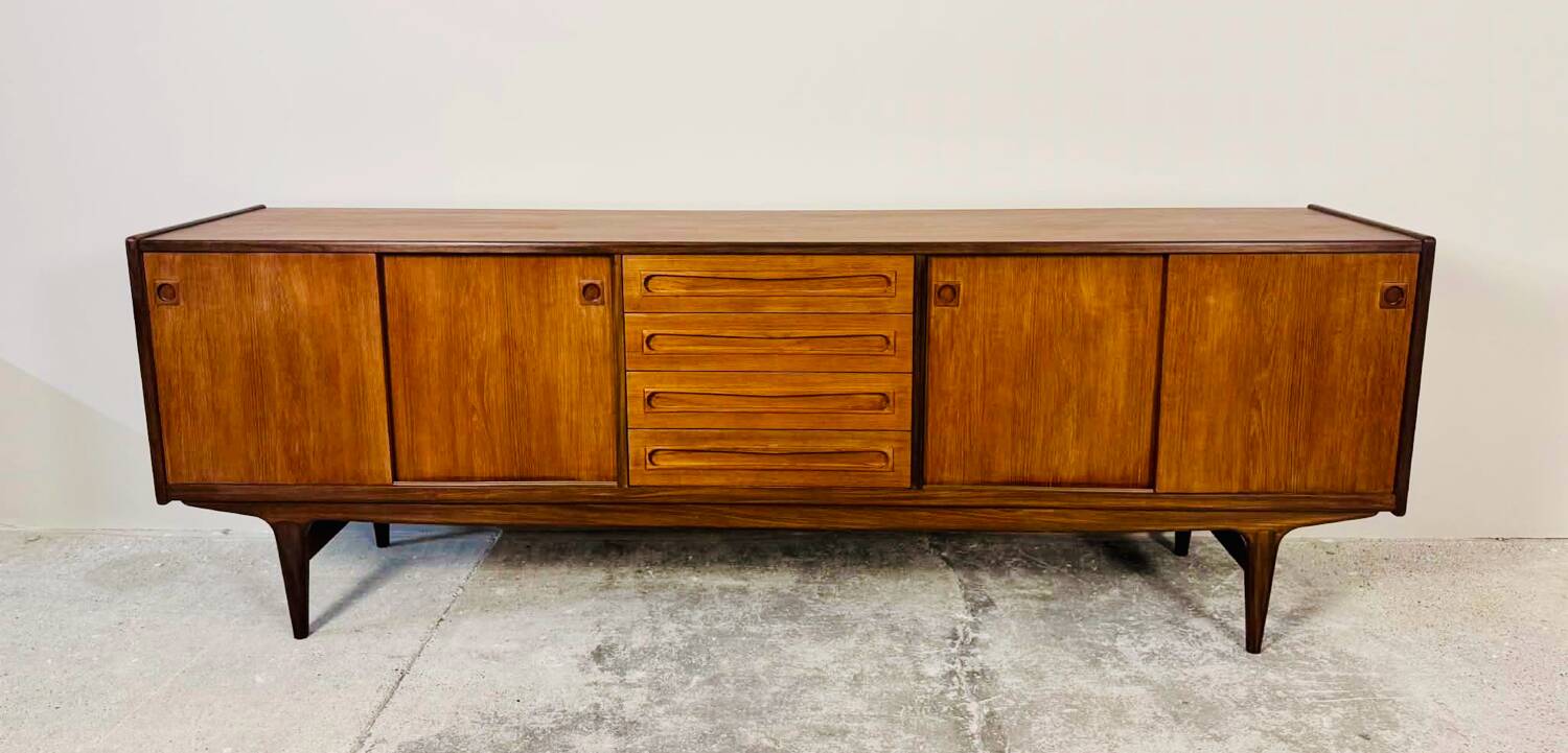 Large sideboard by Johannes Andersen in teak, 240 cm.