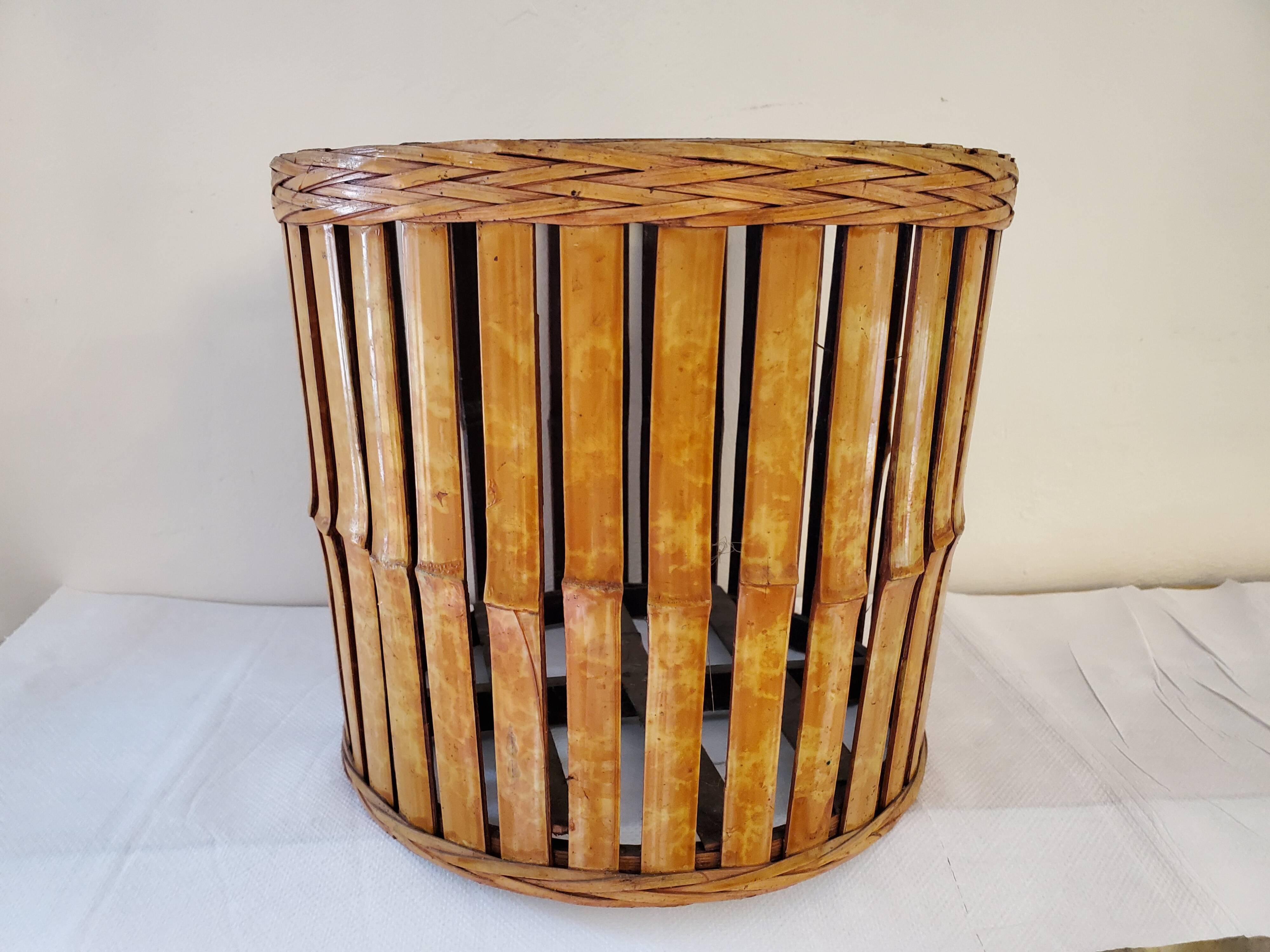 Bamboo pot cover 70's