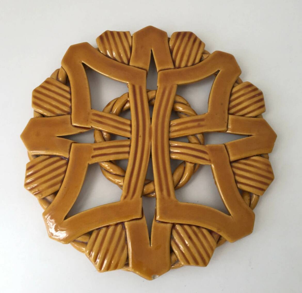 Vintage 1950s Barbotine Trivet
